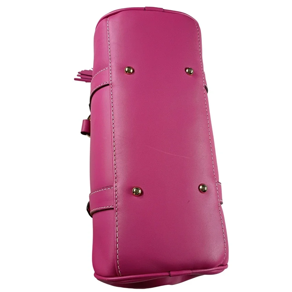 Dooney & Bourke Satchel Women Small Fuchsia Pink Tassel Leather Bag